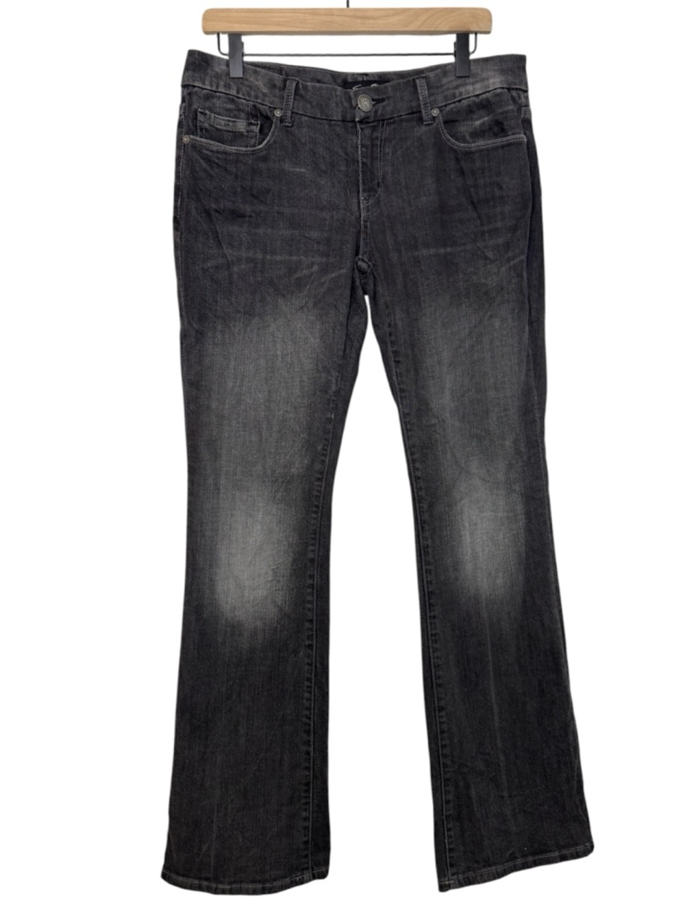 Seven7 Womens Boot Cut Denim Jeans Size‎ 8 Faded Gray Black